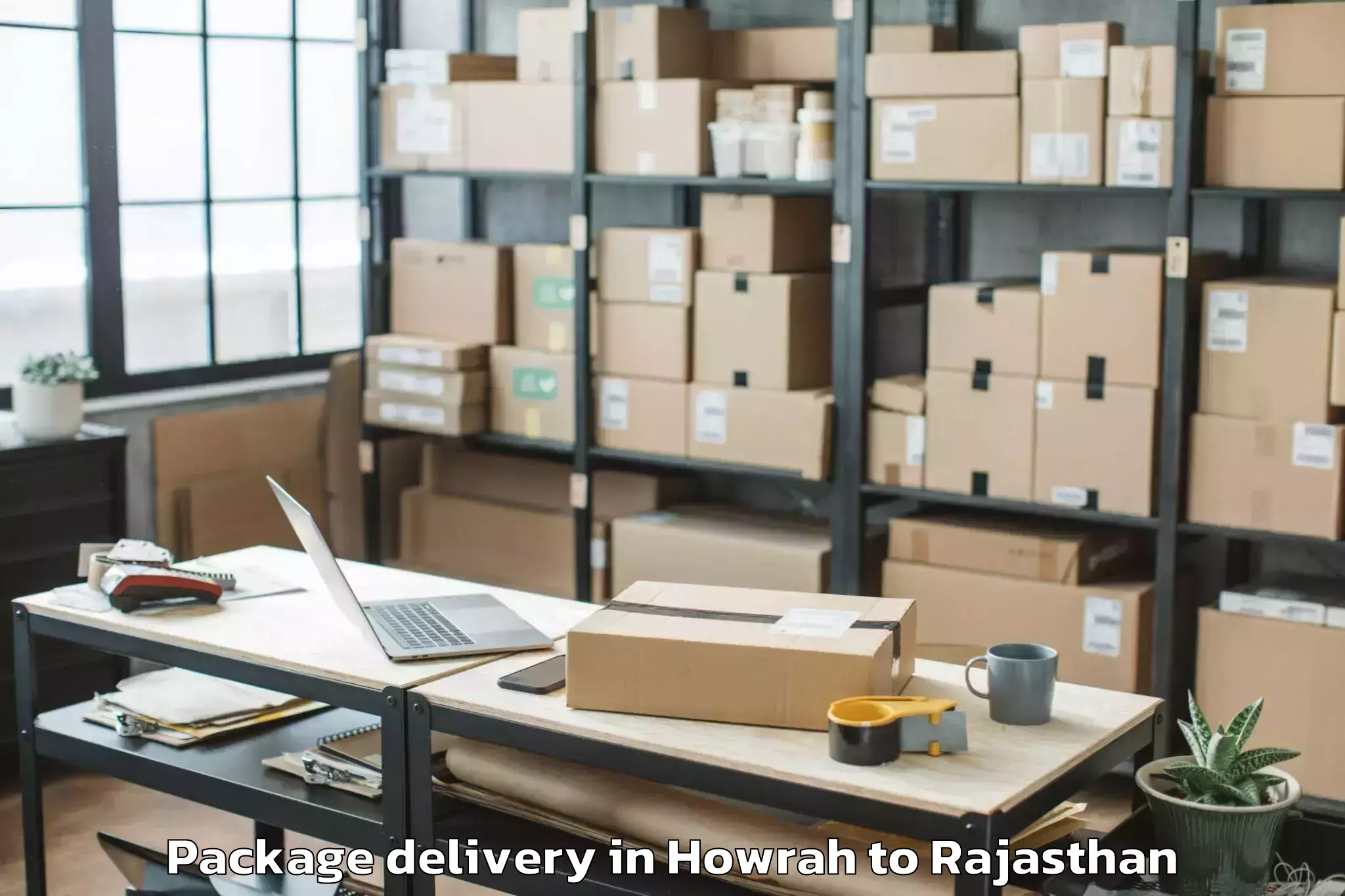 Professional Howrah to Bari Sadri Package Delivery